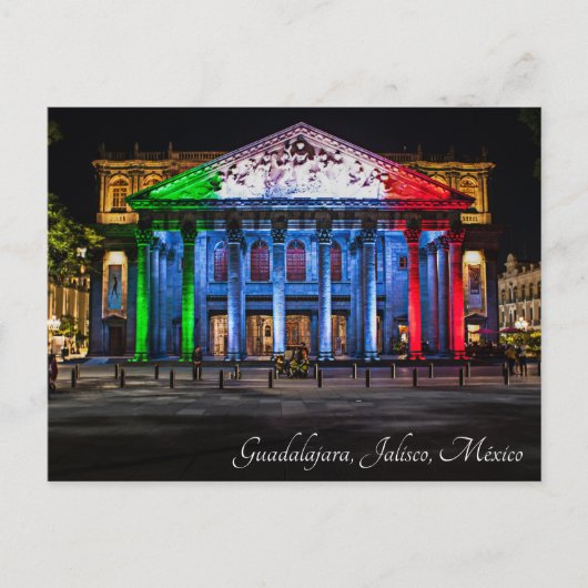Carte Postale Guadalajara, Mexique Teatro Degollado (Devant)