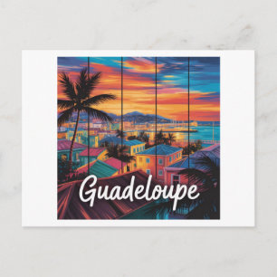 Carte Postale Guadeloupe Coucher de Soleil Tropical Vibrante