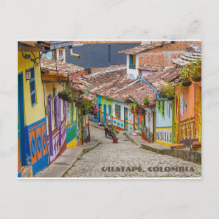 Carte Postale Guatapé, Colombie, rue colorée