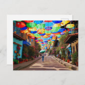 Carte Postale Guatapé, Colombie, rue des parapluies (Devant / Derrière)