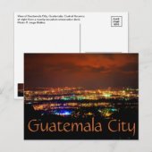 Carte Postale Guatemala City, Guatemala, C.A. la nuit. (Devant / Derrière)