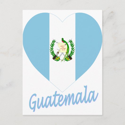 Carte Postale Guatemala - Coeur du drapeau (Devant)