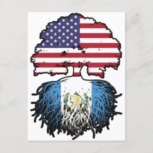 Carte Postale Guatémaltèque-États-Unis Drapeau des racines d'arb