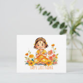 Carte Postale Gudi Padwa Cute Girl (Debout devant)