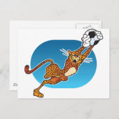 Carte Postale Guépard du football de bande dessinée (Devant / Derrière)