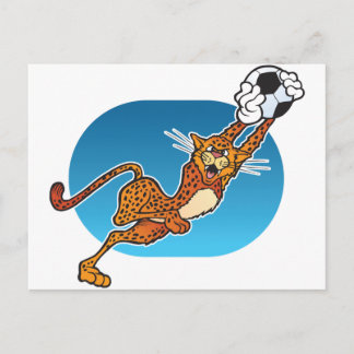 Carte Postale Guépard du football de bande dessinée