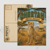 Carte Postale Guépard Savane Africaine POPCUT (Devant / Derrière)