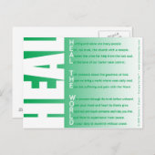 Carte Postale Guérir le monde (Acrostique) (Devant / Derrière)