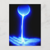 Carte Postale Guérison main avec la source d'énergie bleu blanc (Devant)