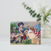 Carte Postale Guerre révolutionnaire drapeau de garçon patriotiq (Debout devant)