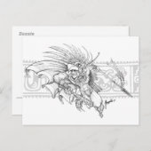 Carte Postale Guerrier aigle aztèque (Devant / Derrière)