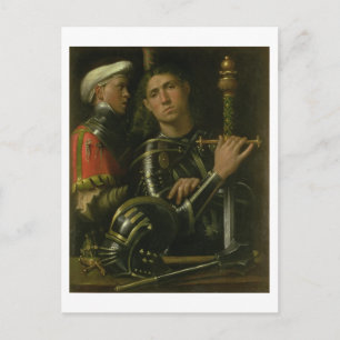 Carte Postale Guerrier avec groom (huile)