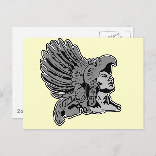 Carte Postale guerrier aztèque (Devant / Derrière)