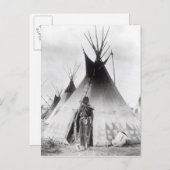 Carte Postale Guerrier Blackfoot, près de Calgary, Alberta, 1889 (Devant / Derrière)