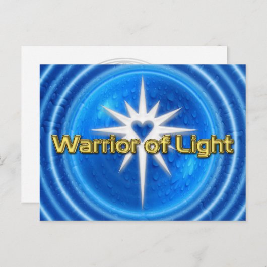 Carte Postale GUERRIER DE LUMIÈRE - eau bleue (Devant / Derrière)