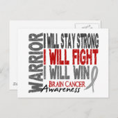 Carte Postale Guerrier du cancer du cerveau (Devant / Derrière)