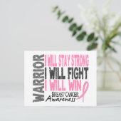 Carte Postale Guerrier du cancer du sein (Debout devant)