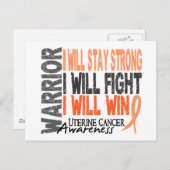 Carte Postale Guerrier du cancer utérin (Devant / Derrière)