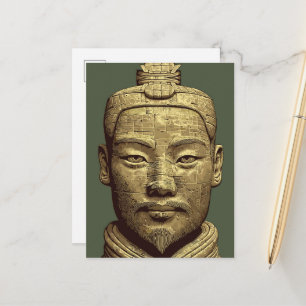 Carte Postale Guerrier en terre cuite - Or antique Art