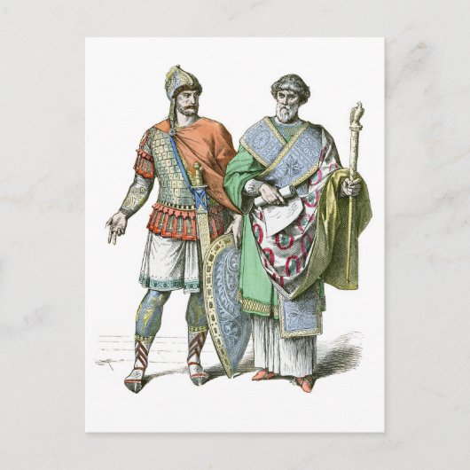 Carte Postale Guerrier et chancelier byzantin (Devant)