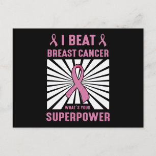 Carte Postale Guerrier Fighter I Beat Breast Cancer Survivant