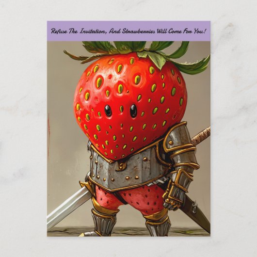 Carte Postale Guerrier Fraise (Devant)