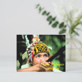 Carte Postale Guerrier Iban avec pipe (Debout devant)