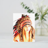 Carte Postale Guerrier indien (Debout devant)