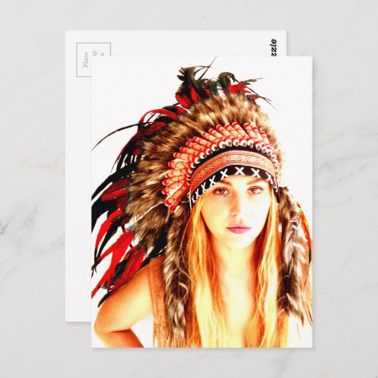 Carte Postale Guerrier indien (Devant / Derrière)