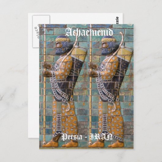 Carte Postale Guerrier persan (Devant / Derrière)