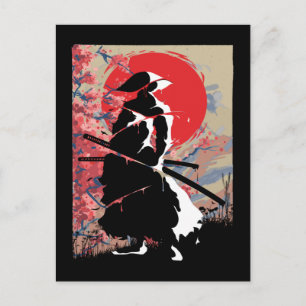Carte Postale Guerrier samouraï japonais Japon Bushido Swordsman