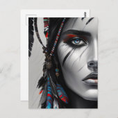 Carte Postale Guerrier tribal (Devant / Derrière)