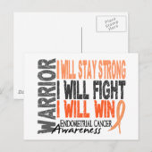 Carte Postale Guerrière contre le cancer de l'endomètre (Devant / Derrière)