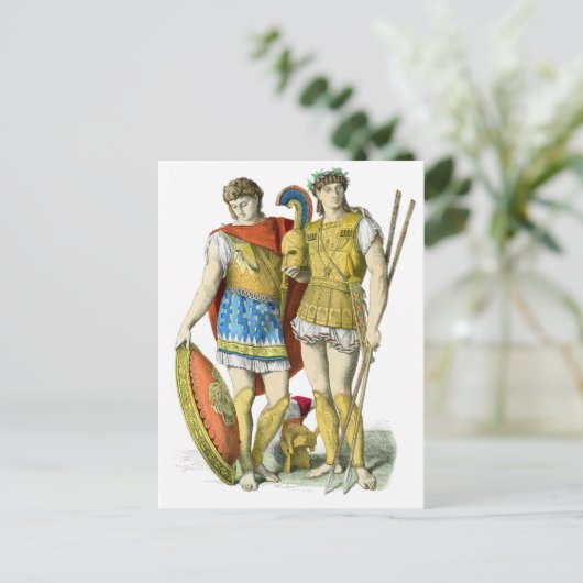 Carte Postale Guerriers grecs anciens (Debout devant)