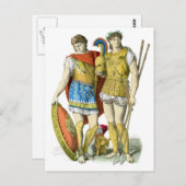 Carte Postale Guerriers grecs anciens (Devant / Derrière)
