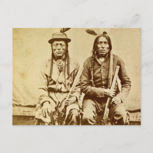 Carte Postale Guerriers sioux avec fusils à répétition Vintage