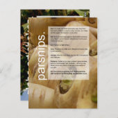 Carte Postale Guide de bonne croissance : Artichauts et parsnips (Devant / Derrière)