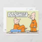 Carte Postale guide de conscience prisonnier sociopathe (Devant / Derrière)