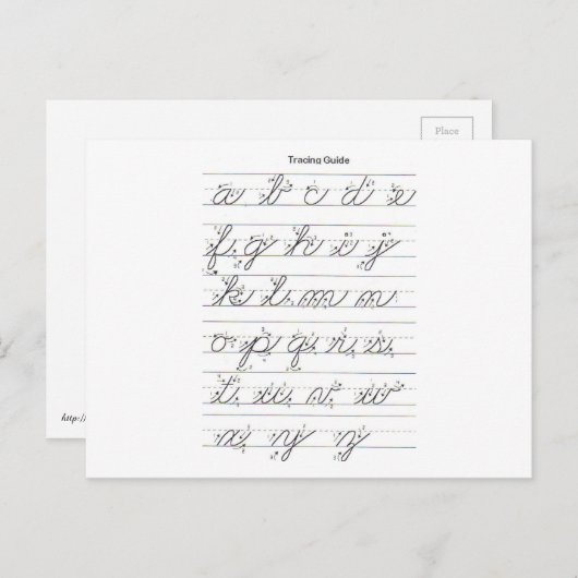 Carte Postale Guide de courbe minuscule (Devant / Derrière)