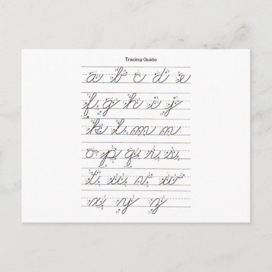 Carte Postale Guide de courbe minuscule (Devant)