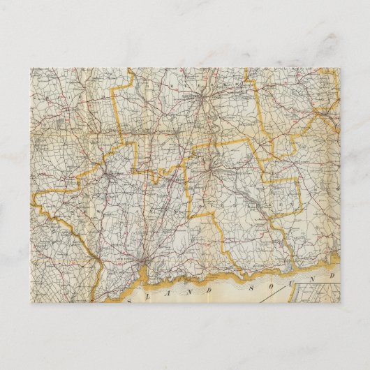 Carte Postale Guide de Mendenhall, Road Map Connecticut (Devant)