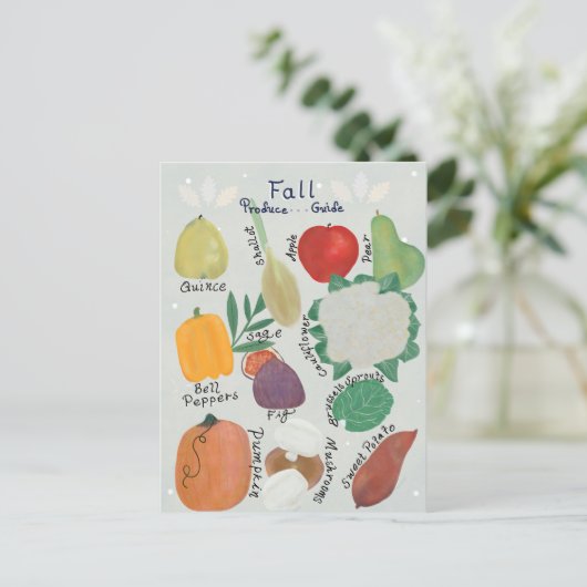 Carte Postale Guide des produits d'automne (Debout devant)