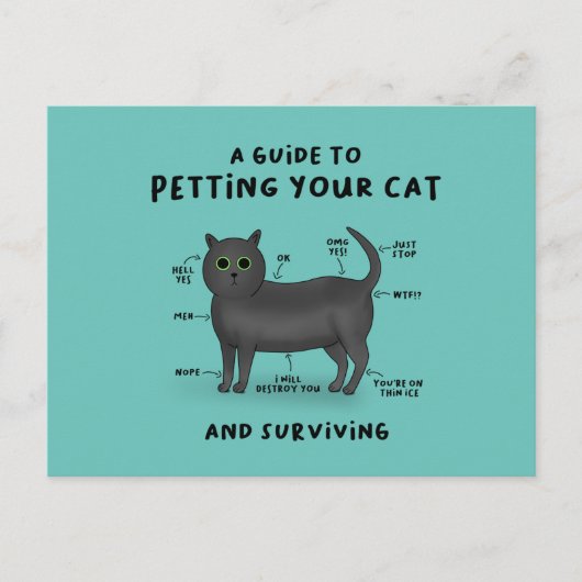 Carte Postale Guide pour la préparation de votre chat - Humour d (Devant)