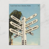 Guide Touristique vintage Post Sarasota Plage Flor