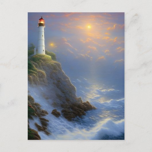 Carte Postale Guiding Light Cliff Phare Digital Art  (Devant)