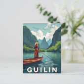 Carte Postale Guilin China River Scenery (Debout devant)