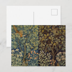 Carte Postale Guillaume Morris Faisan Oiseau Arbre Fleur