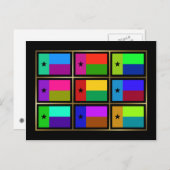 Carte postale Guinée-Bissau Multihue Flags (Devant / Derrière)