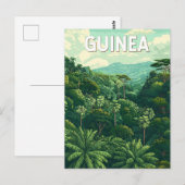 Carte Postale Guinée Illustration Voyage Art Vintage (Devant / Derrière)