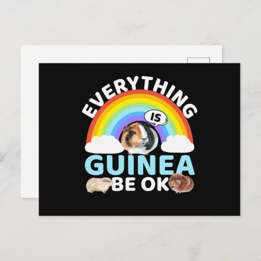 Carte Postale Guinée Pig - Guinée Soyez OK, Encouragement (Devant / Derrière)